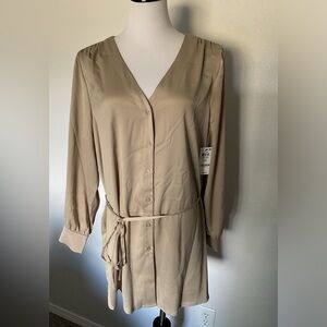 NWT Alfani Women's Taupe 2X Long Sleeve Blouse